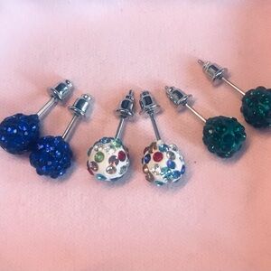 Colorful Austrian Crystal Stud Earrings Set